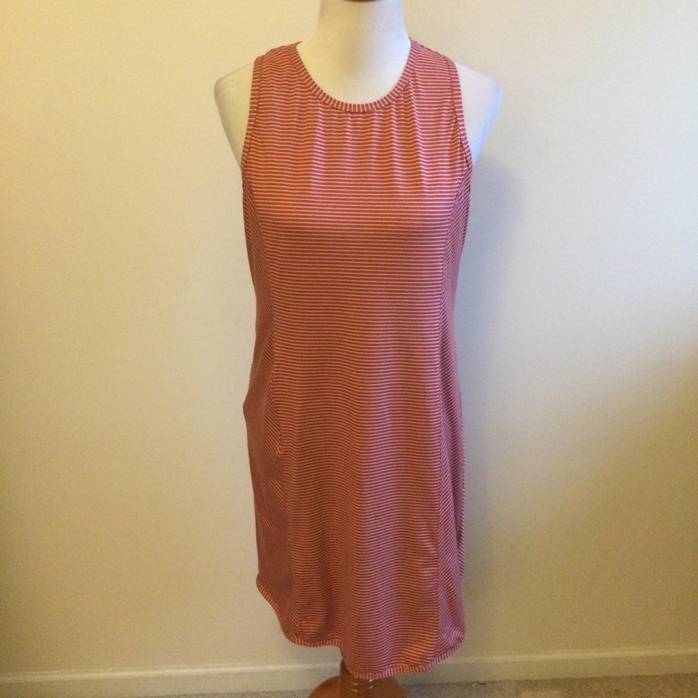 Title Nine Red & Gray Striped Sleeveless Dress